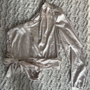 Chic Satin One-Shoulder Blouse